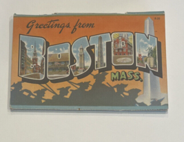 Greetings from Boston Large Letter Postcard Souvenir Folder 8 Cards - £7.87 GBP