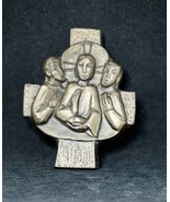 Massive Vintage Deco Catholic Church Cross Iron Cast Handmade Jesus &amp; Ap... - $726.44 MXN