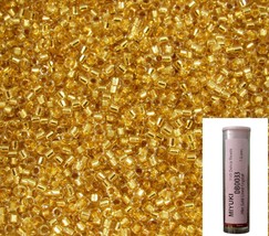 11/0 Miyuki DB0033 24kt Gold Lined Crystal Delica Seed Beads 5 Gram Tube... - $7.88