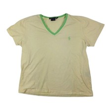 Women&#39;s Yellow Ralph Lauren Sport Top T-Shirt L Short Sleeve Green Logo ... - £5.85 GBP