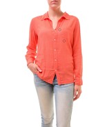 SUNDRY Womens Shirt All Or Nothing Basic Elegant Long Sleeve Chili Red S... - £38.22 GBP