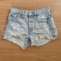 Levi&#39;s 501 Cutoff Denim Button Fly Jean Shorts sz 25 - $24.99
