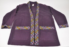 Asian Inspired Ethnic Jacket Purple Boho Gypsy Kimono Cardigan Women&#39;s Size S - £19.05 GBP