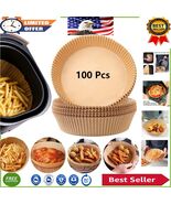 Food Grade 6.3 Inch Air Fryer Paper Liners - 100 PCS Oil-Proof &amp; Heat Re... - $315.55 MXN