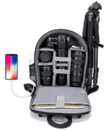 DSLR Bag with USB Charging Port Rain Cover, Camera Backpack Professiona - $941.90 MXN