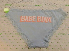 Flirtitude Women&#39;s Bikini Panties Size LARGE Blu Freeze Babe Body Cotton W Lace - £8.45 GBP