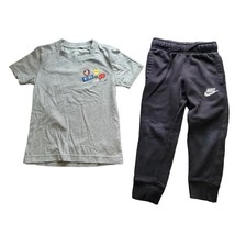 Nike xs 4 boys black sweatpants and gray short sleeve shirt - £9.26 GBP