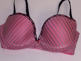 VICTORIA&#39;S SECRET SEXY LITTLE THINGS PADDED STRIPES w/Black Lace Trim Br... - $52.99