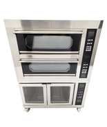 220V Movable Electric Triple Pizza Oven with Fermentation Tank 4 Baking ... - $4,025.00