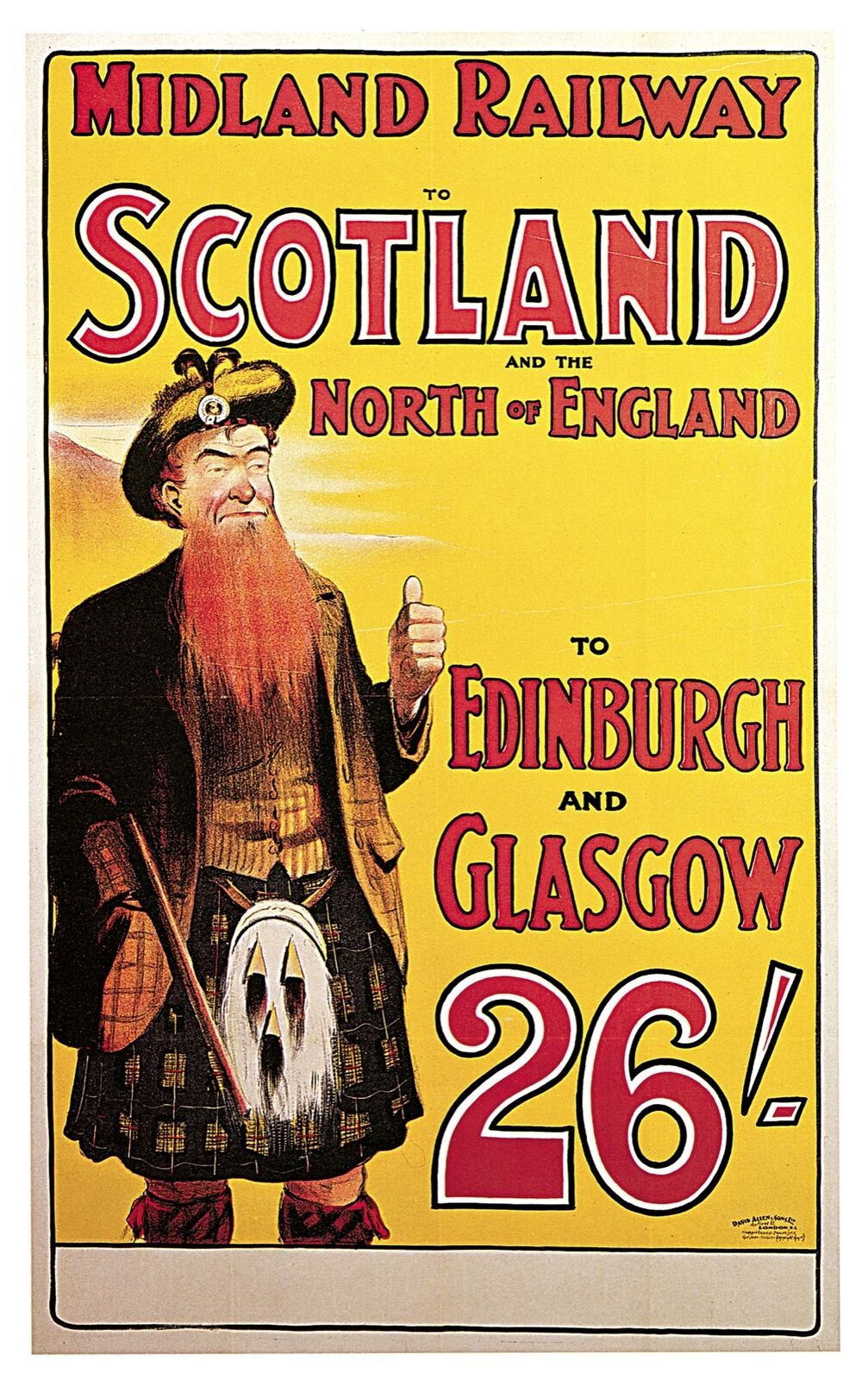 Decor Midland Railway North of England Poster. Graphic Design. Wall Art. 1962