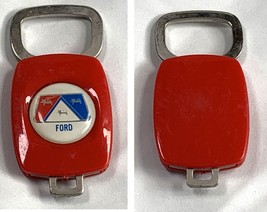 Vintage Ford Logo Plastic Metal Key Ring Fob Holder Red - £14.75 GBP
