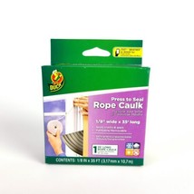 Press to Seal Rope Caulk White 1/8 Inch Wide x 35 Feet Long Duck Brand New - £8.56 GBP