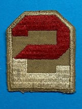 Wwii, U.S. Army, 2ND Army, Patch, Embroidered On Twill, Tan Background, Cl EAN - £7.88 GBP