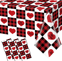 Funnypars 3 Pack Valentines Day Tablecloth Party Decorations, Red and Bl... - £9.33 GBP