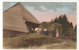 Heu Einfahrt Hay Wagon Barn Schwarzwald Germany 1910c postcard - $6.44