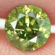Loose Round Diamond Green Fancy Color 0.86 Carat I1 Certify Natural Enhanced - £435.56 GBP
