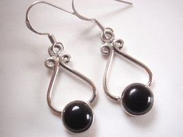 Black Onyx Round 925 Sterling Silver Earrings receive exact earrings pictured - $16.19