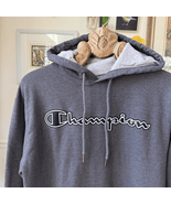 Champion Charcoal Grey Applique Embroidered Hoodie M - $20.16