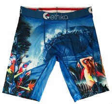 Ethika Staple STAY WAVY Waves Tropical Flowers Woman in Bathing Suit Boxers Mn S - £19.97 GBP