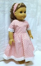 Red &amp; White DRESS with Headband Clothes for 18&quot; Doll &amp; 15&quot; Bitty Baby ~ New - £9.61 GBP