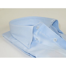 Mens 100% Italian Cotton Shirt Non Iron SORRENTO Button Down Oxford 4530 Blue image 6