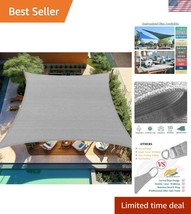 Heavy-Duty 12&#39; x 16&#39; Sun Shade Sail in Light Grey - UV Protection for Ba... - $1,159.41 MXN