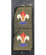 Vintage Boy Scouts Fleur-de-lis Christian Cross Green Woven Silk Patch 2... - £10.51 GBP