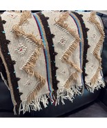 western saddle blanket crocheted afghan Throw fringe embellished with po... - $2,340.01 MXN