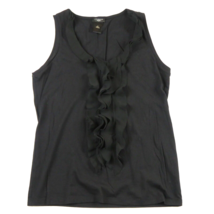 ANN TAYLOR PETITE Black ruffled sleeveless blouse top Size SP - $16.25