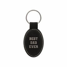 Dad Gifts Best Dad Ever Engraved Leatherette Keychain for Men Oval Key T... - £8.76 GBP