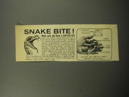 1967 Cutter Snake Bite Kit Ad - Snake Bite! Make sure you have a Cutter Kit - £14.86 GBP