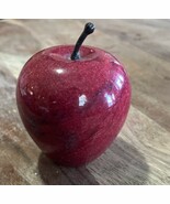 Vintage Red Marble Apple Fruit 3.5&quot; Paperweight Desk Home Decor Plastic ... - $20.30