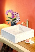 Natural Stone Wash Basin Heller Marble Square Washbowl Basin - £873.36 GBP