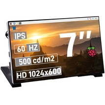 7 Inch Lcd Screen For Raspberry Pi, 1024X600 Ips Lcd Display With Stand, Hdmi Po - $92.99