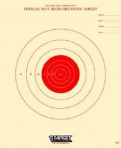 B-2 50 Foot Slow Fire Pistol Target (25) Tagboard-red bull&#39;s eye - $14.23