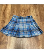 Brooks Brothers Fleece Girls Blue Plaid Pleated Skirt Size 5 XS Adjustab... - $25.74