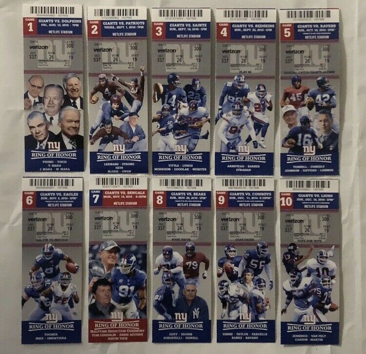 New York Giants and Yankees Ticket Stubs Ticket Stubs