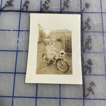 Vintage Photography Teen Girl On Bicycle With Doll 1930s - $115.83 MXN