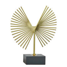 Anyhouz 36cm Luxury Gold Metal Tabletop Home Decor Modern Art Living Room Displa - £104.63 GBP