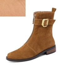 Round Toe Short Boots Casual Stylel Winter Boots Sheepsuede Autumn Sprin... - £126.64 GBP