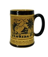 Vtg Florida Souvenir Ceramic Coffee Beer Mug Stein Made Japan Beach Palm... - $23.33 CAD