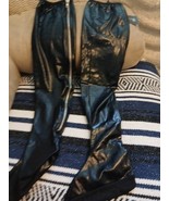 FREDRICKS OF HOLLYWOOD FAUX LEATHER Thigh High Zipper Backs Os - $459.19 MXN