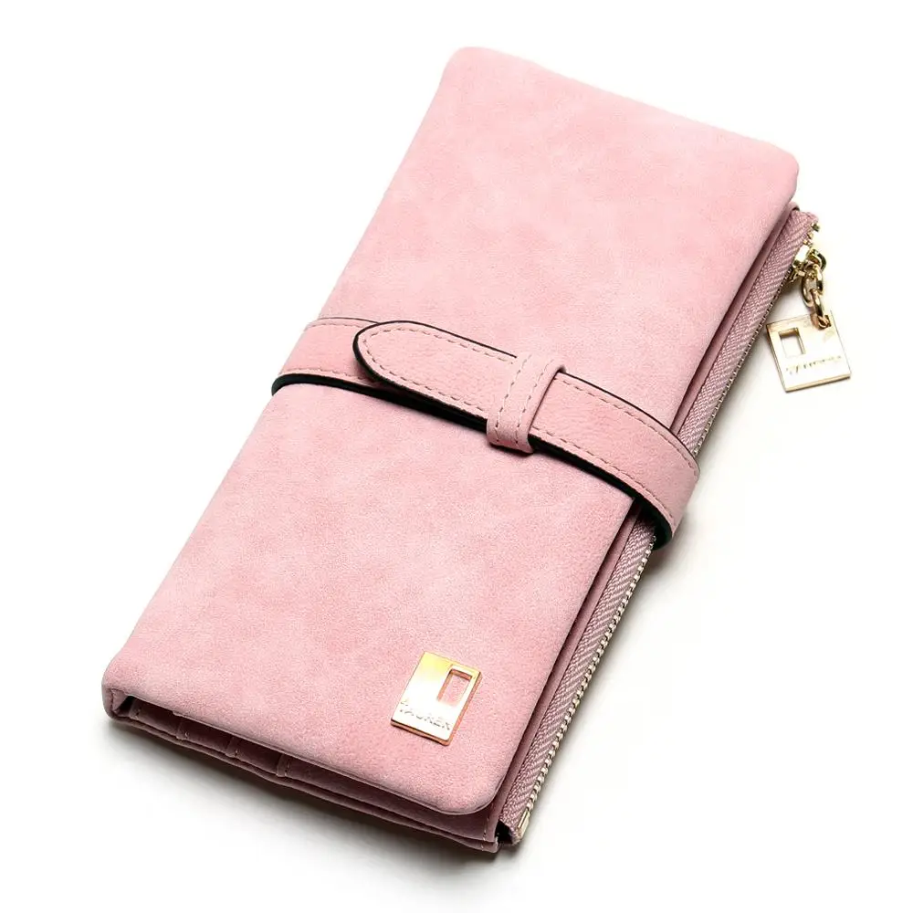 2021 New Fashion Women Wallets Drawstring Nubuck Leather Zipper  Long Design Pur - $61.83