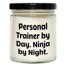 Personal Trainer Ninja by Night 9oz Vanilla Soy Candle Birthday Unique Gift from - $24.45