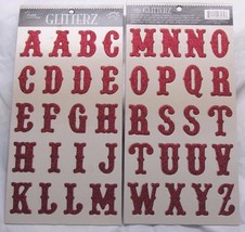 Junkitz Teresa Collins GLITTERZ Red Glitter 1.75&quot; Tall Die Cut Letters 4... - £3.33 GBP