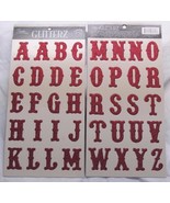 Junkitz Teresa Collins GLITTERZ Red Glitter 1.75&quot; Tall Die Cut Letters 4... - £3.34 GBP