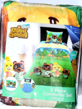 New Horizons Welcome To Animal Crossing 2 Piece Comforter Set Twin Full - £62.99 GBP