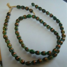 Trade Beads Green Speckled Egg Shaped Glass Beads RARE - £262.41 GBP