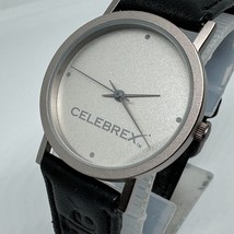 Vintage Celebrex Quartz Watch Unisex Silver Japan Movt Leather Analog Ne... - £21.95 GBP