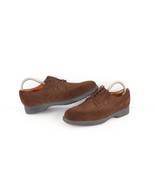 Tods Mens Size 7 EU 37.5 Suede Leather Lace Up Oxford Dress Shoes Dark B... - $89.05